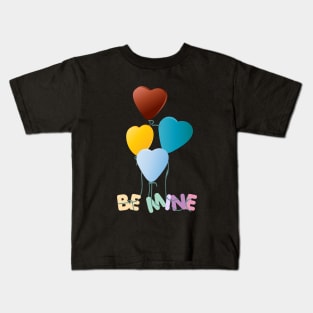 Be Mine with floating love balloons Kids T-Shirt